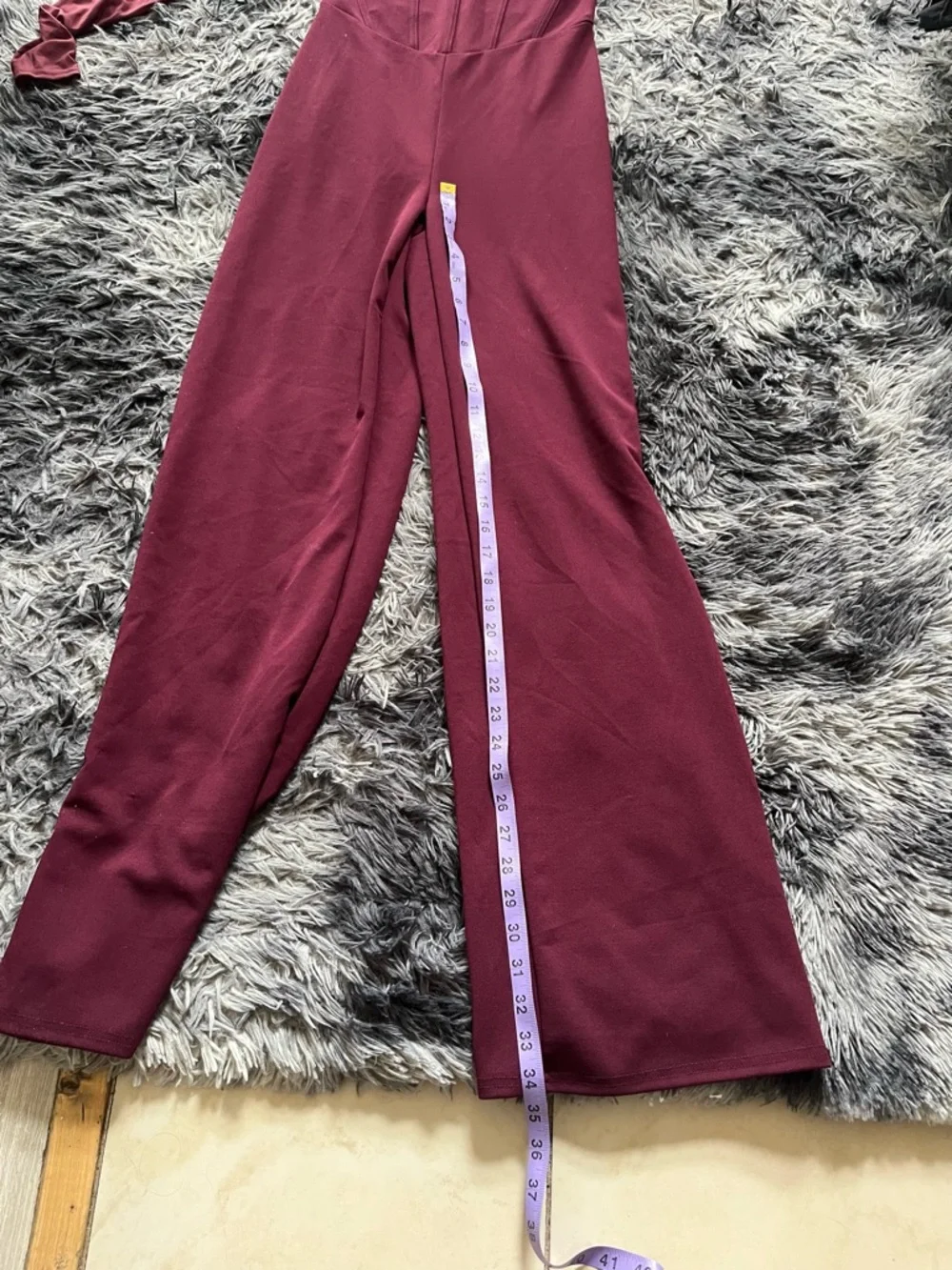 Fashion Nova One Love One-Shoulder, Wide-Leg Flattering Fit Burgundy Size M - Picture 10 of 13
